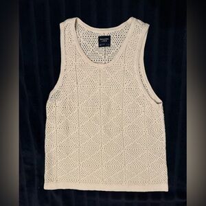 Abercrombie PRIDE Men’s Cream Knit Tank Top Size L